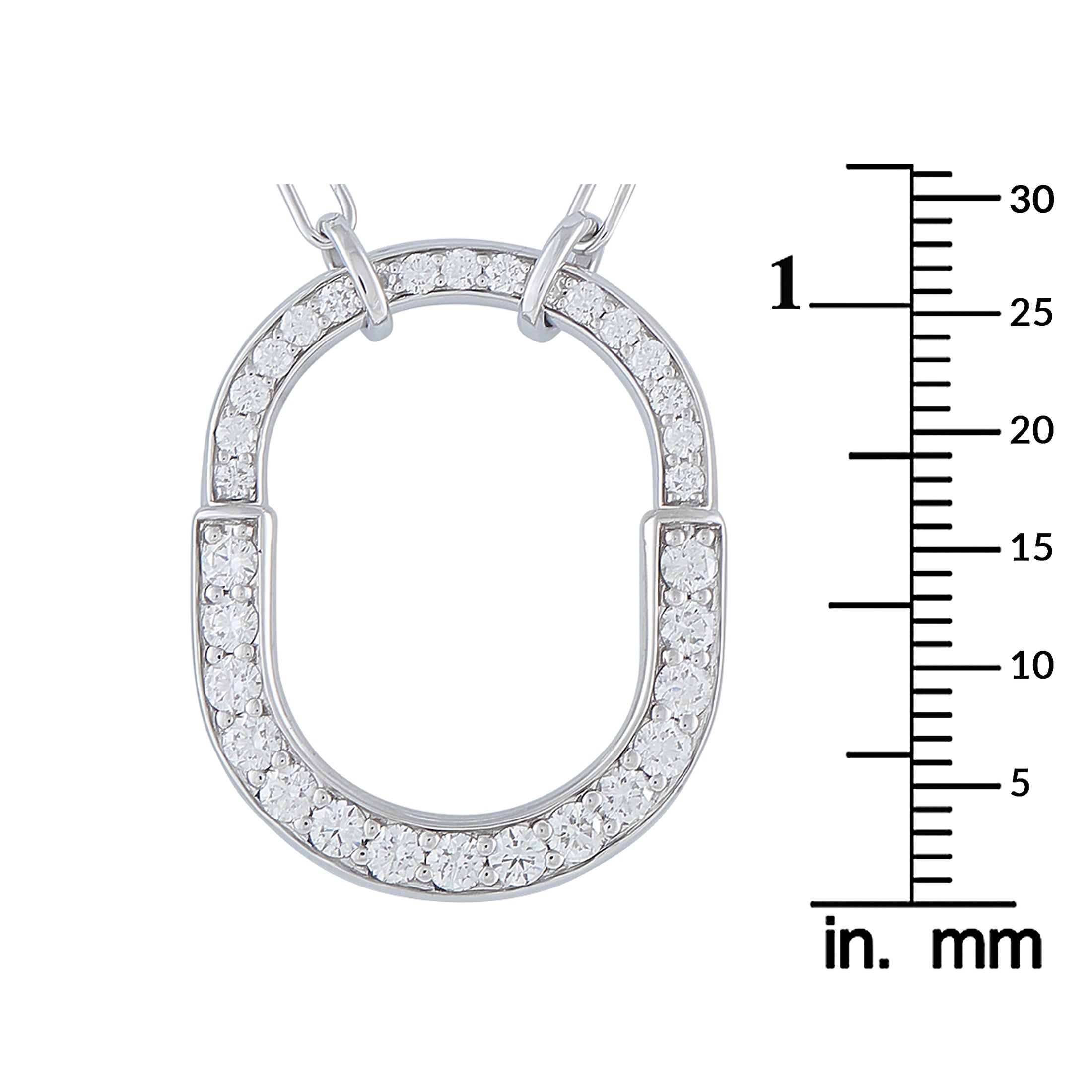 Tiffany & Co. Lock 18K White Gold Diamond Large Lock Pendant