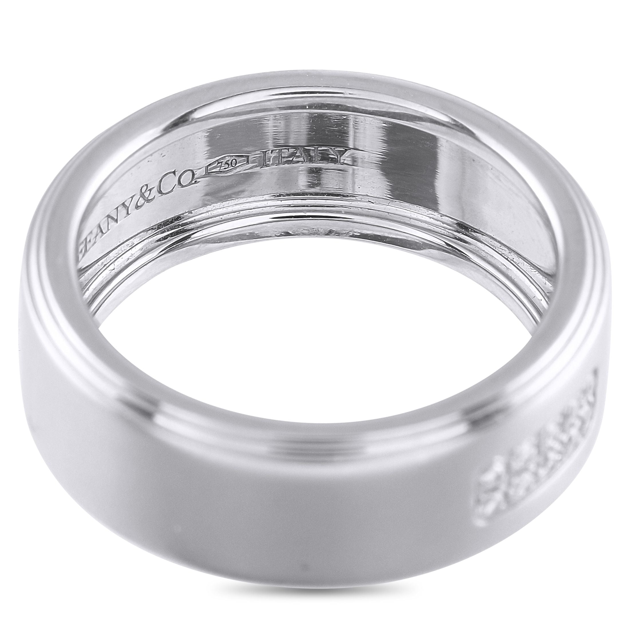 Tiffany & Co. Tiffany & Co. 18K White Gold Diamond Wide Band Ring