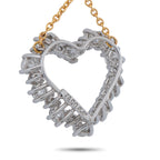 Tiffany & Co. 18K White and Yellow Gold 0.63ct Diamond Heart Necklace