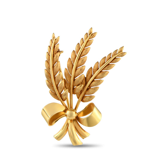 Tiffany & Co. 18K Yellow Gold Wheat Brooch