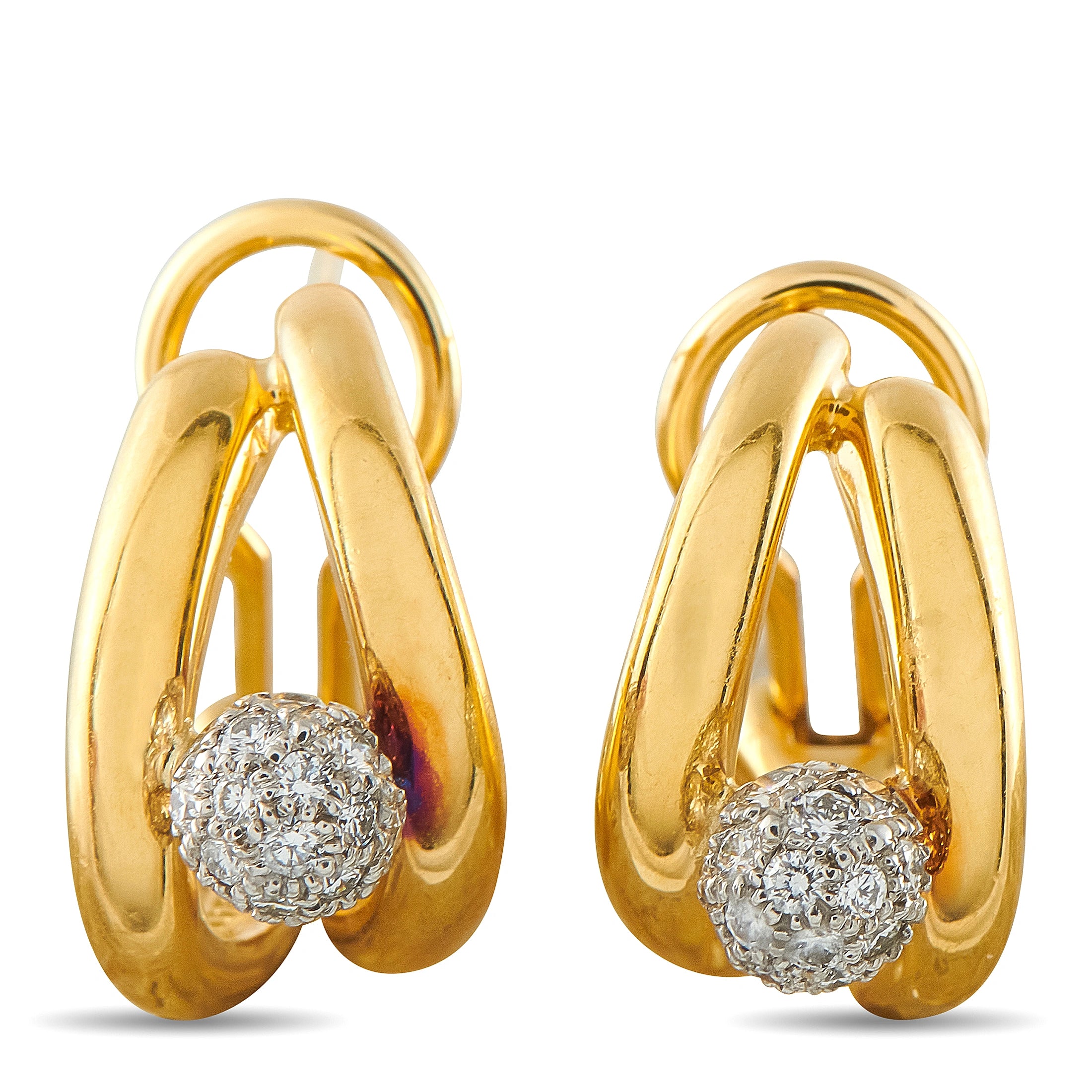 Tiffany & CO. 18K Yellow Gold 0.40ct Diamond Earrings