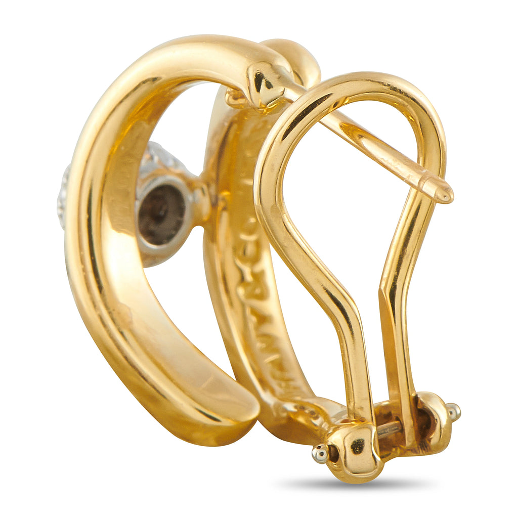 Tiffany & CO. 18K Yellow Gold 0.40ct Diamond Earrings
