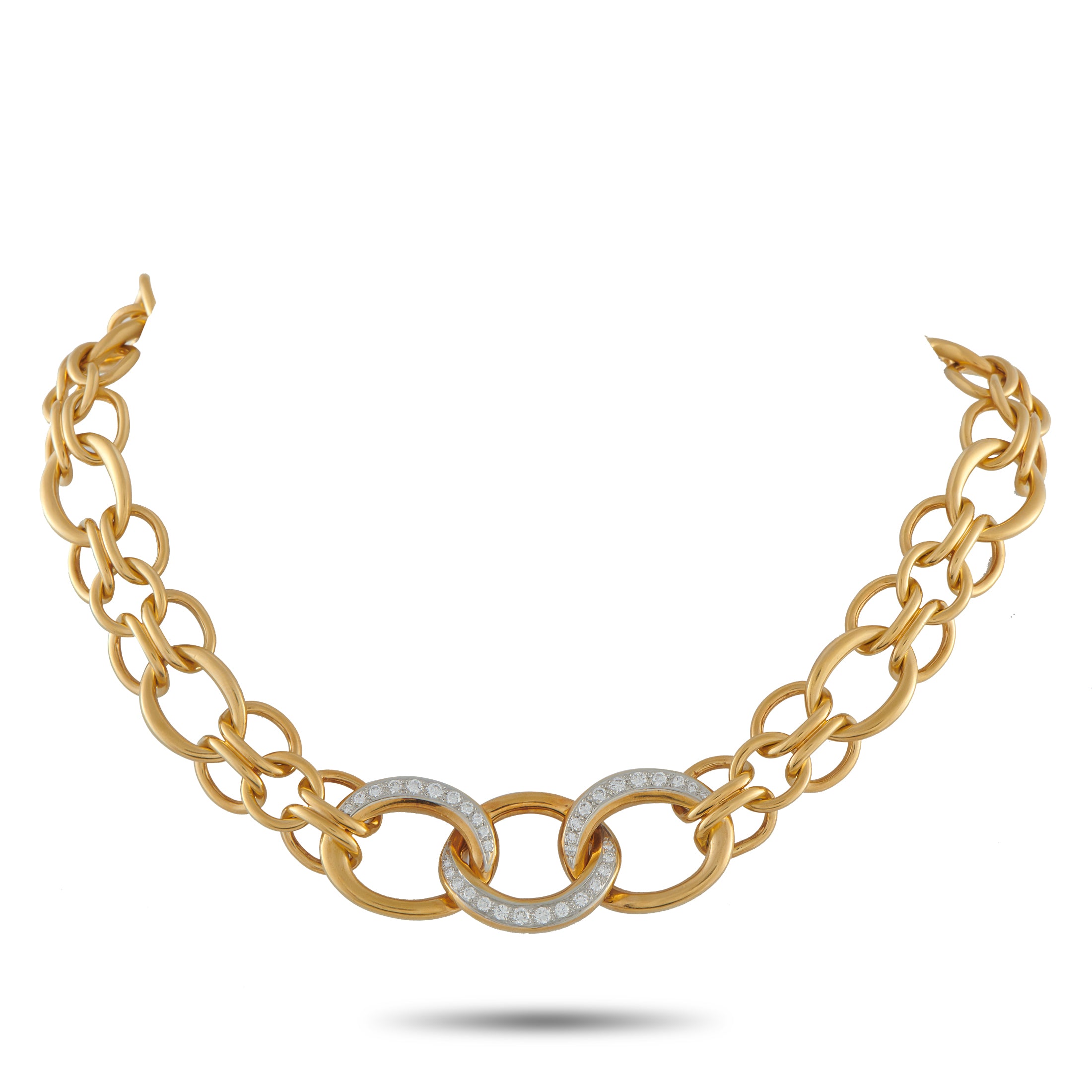 Tiffany & Co. Vintage 18K Yellow Gold 1.0ct Diamond Necklace – This vintage Tiffany & Co