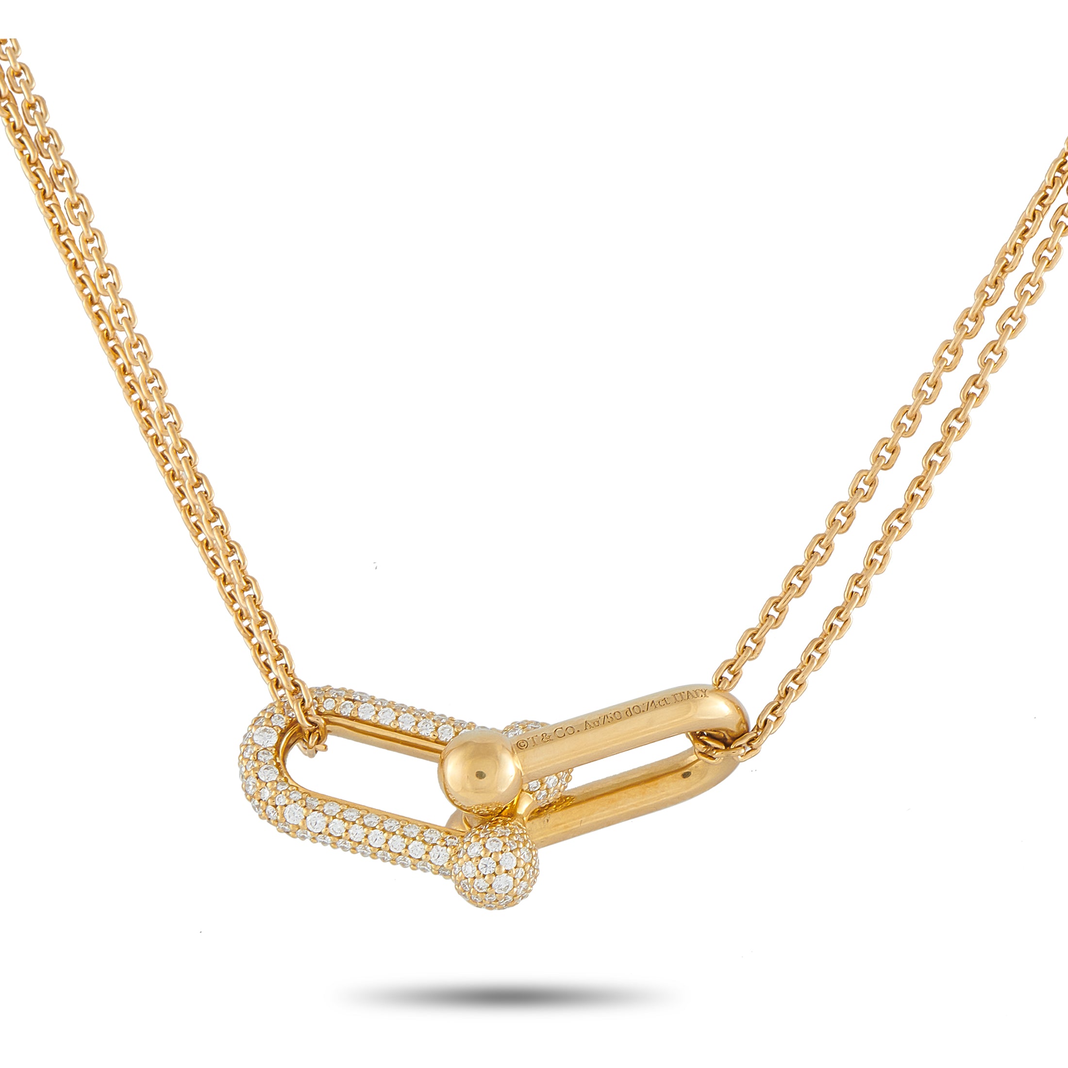 TIFFANY & CO. Tiffany & Co. HardWear 18K Yellow Gold 0.74ct Diamond Large Link Necklace