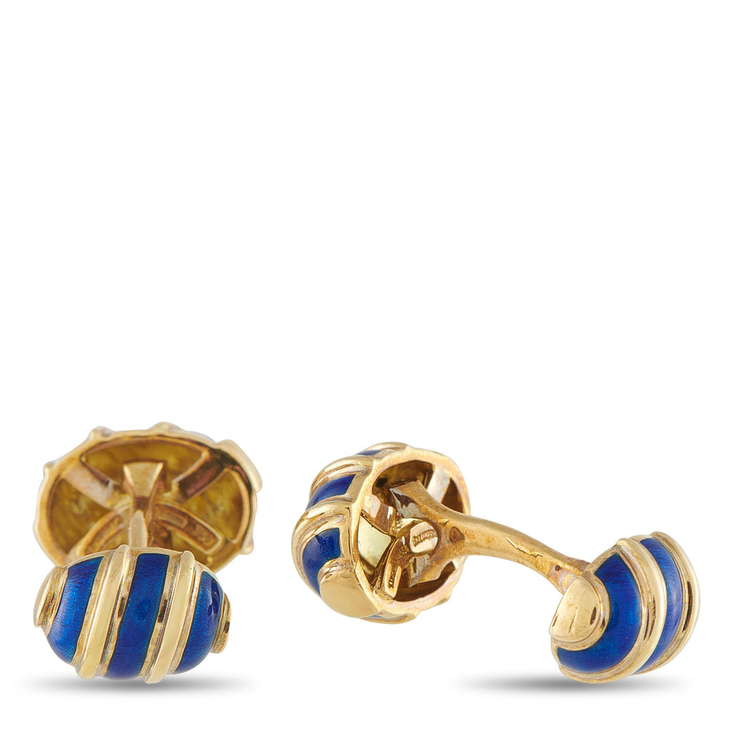 Tiffany & Co. 18K Yellow Gold Enamel Cufflinks