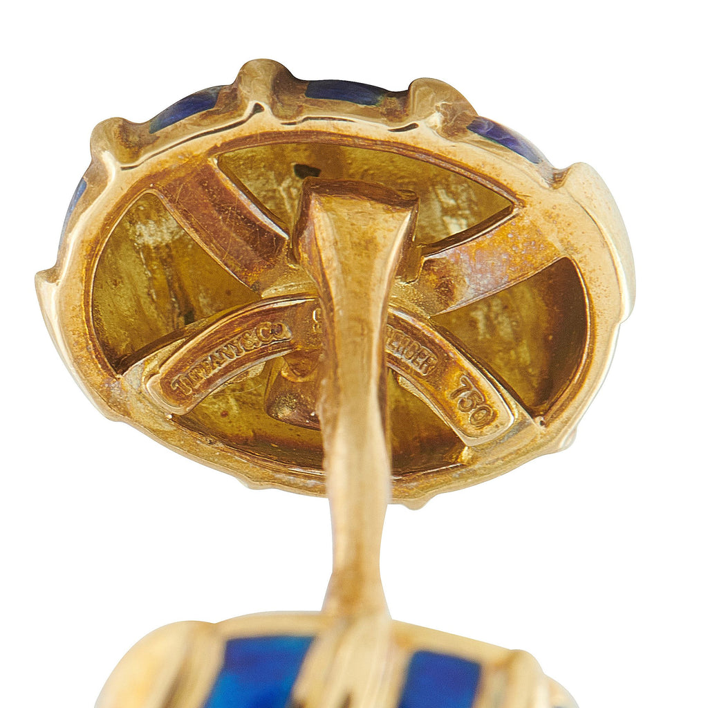 Tiffany & Co. 18K Yellow Gold Enamel Cufflinks