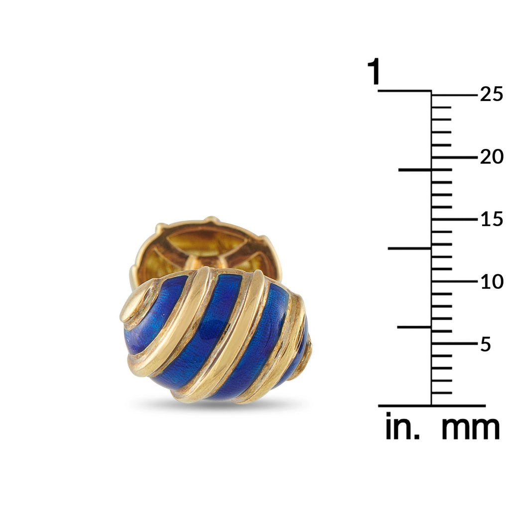 Tiffany & Co. 18K Yellow Gold Enamel Cufflinks
