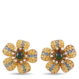 Tiffany & CO. 18K Yellow Gold Diamond Multi-Gemstone Earrings