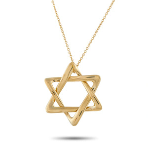 Tiffany & CO. Elsa Peretti 18K Yellow Gold Star of David Necklace