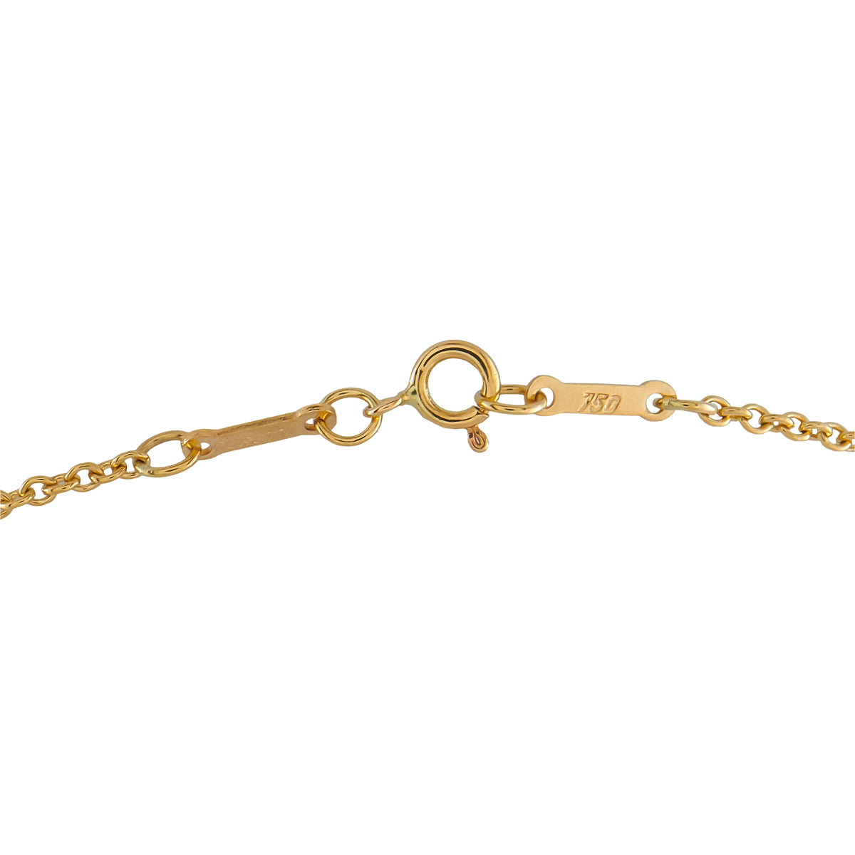 18k yellow gold necklace chain with round clasp and spring ring