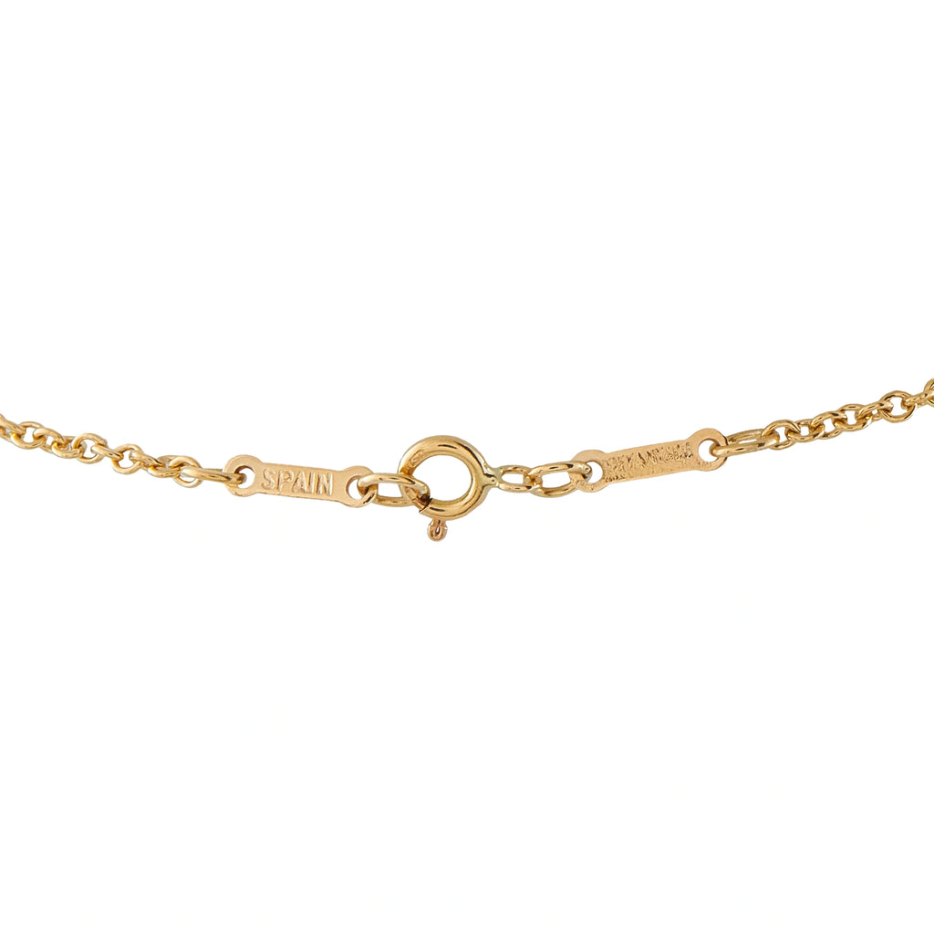 18k yellow gold necklace clasp marked Spain with spring ring and links