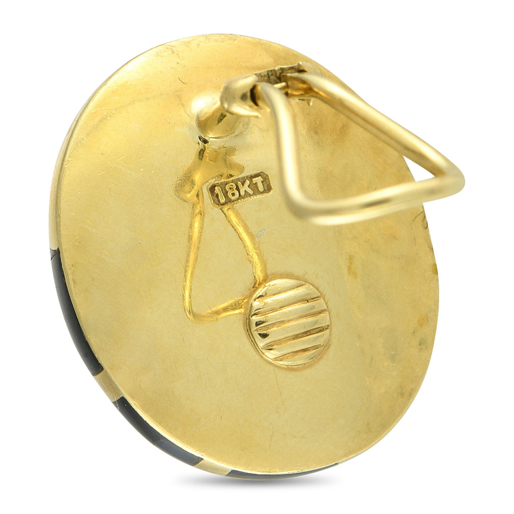 Tiffany & Co. Tiffany & Co. 18K Yellow Gold Onyx and Mother of Pearl Clip-On Earrings