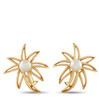 Tiffany & Co. Fireworks 18K Yellow Gold Pearl Clip-On Earrings
