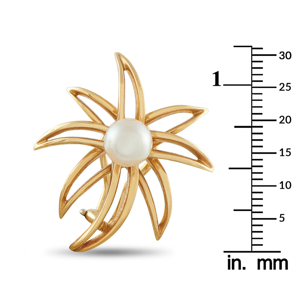 Tiffany & Co. Fireworks 18K Yellow Gold Pearl Clip-On Earrings