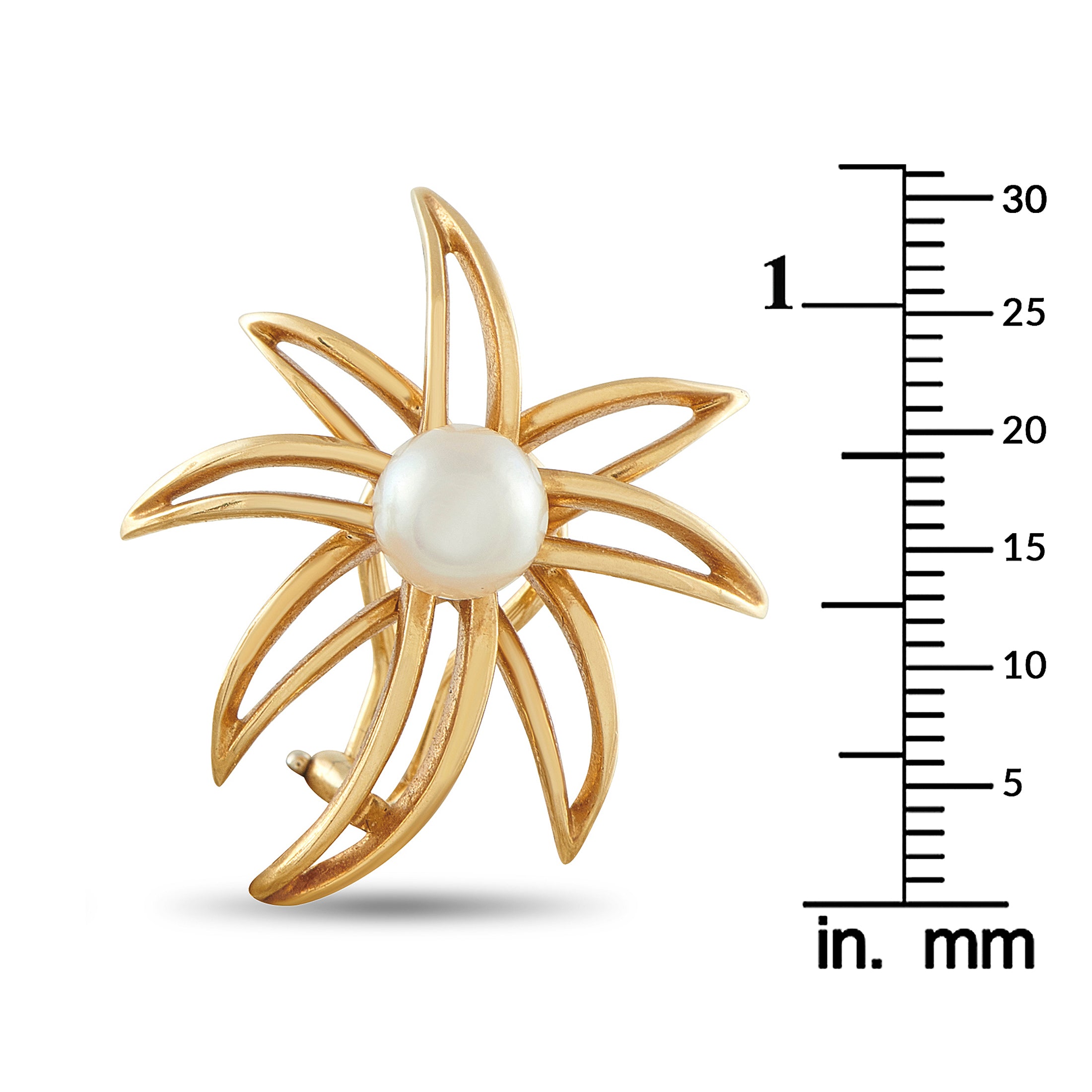 Tiffany & Co. Fireworks 18K Yellow Gold Pearl Clip-On Earrings