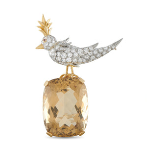 Tiffany & CO. Schlumberger Bird on a Rock Brooch