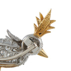 Tiffany & Co. Schlumberger Bird on a Rock brooch back with gold feather and silver pin