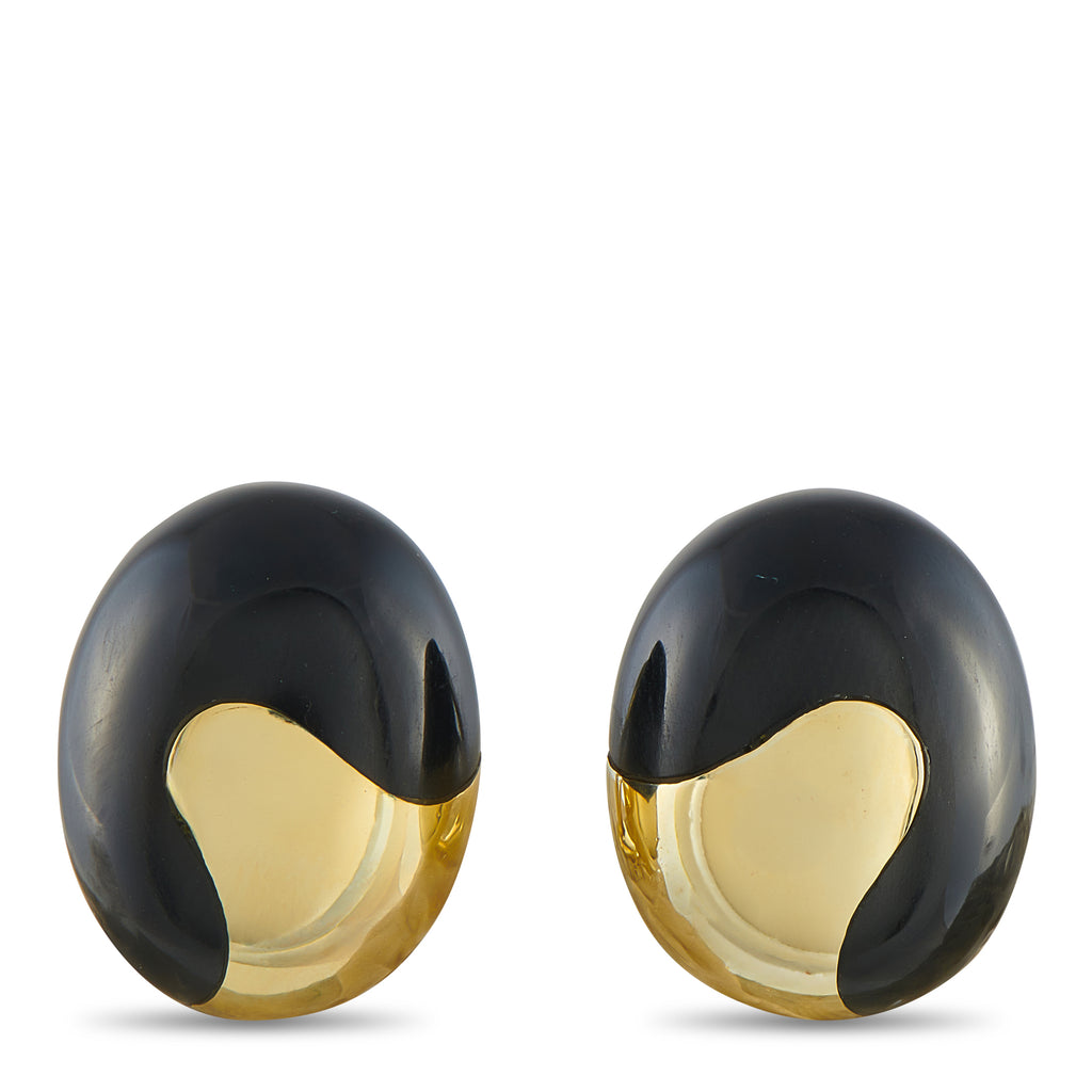 TIFFANY & CO. Tiffany & Co. Angela Cummings 18K Yellow Gold and Onyx Clip On Earrings
