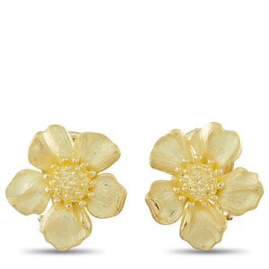 Tiffany & CO. Dogwood 18K Yellow Gold Flower Earrings