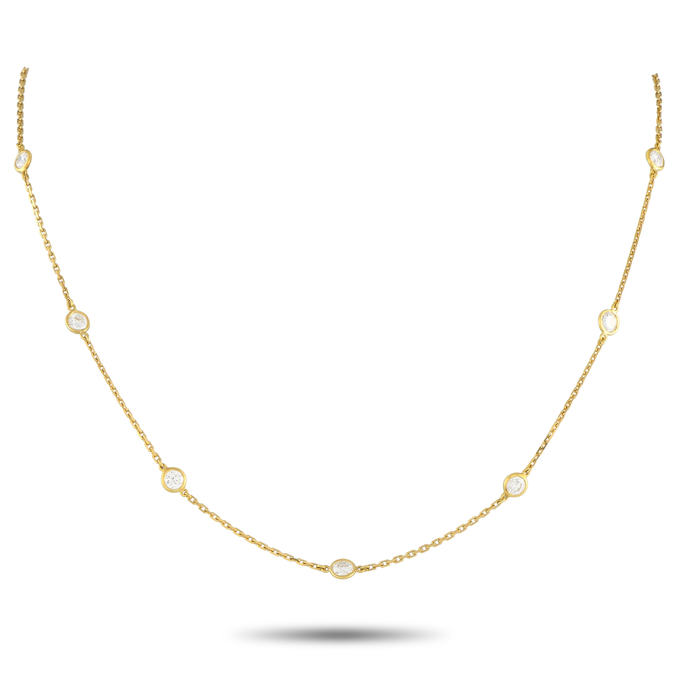 Tiffany & Co. Elsa Peretti Diamonds by the Yard 18K Yellow Gold 2.50ct Diamond Necklace