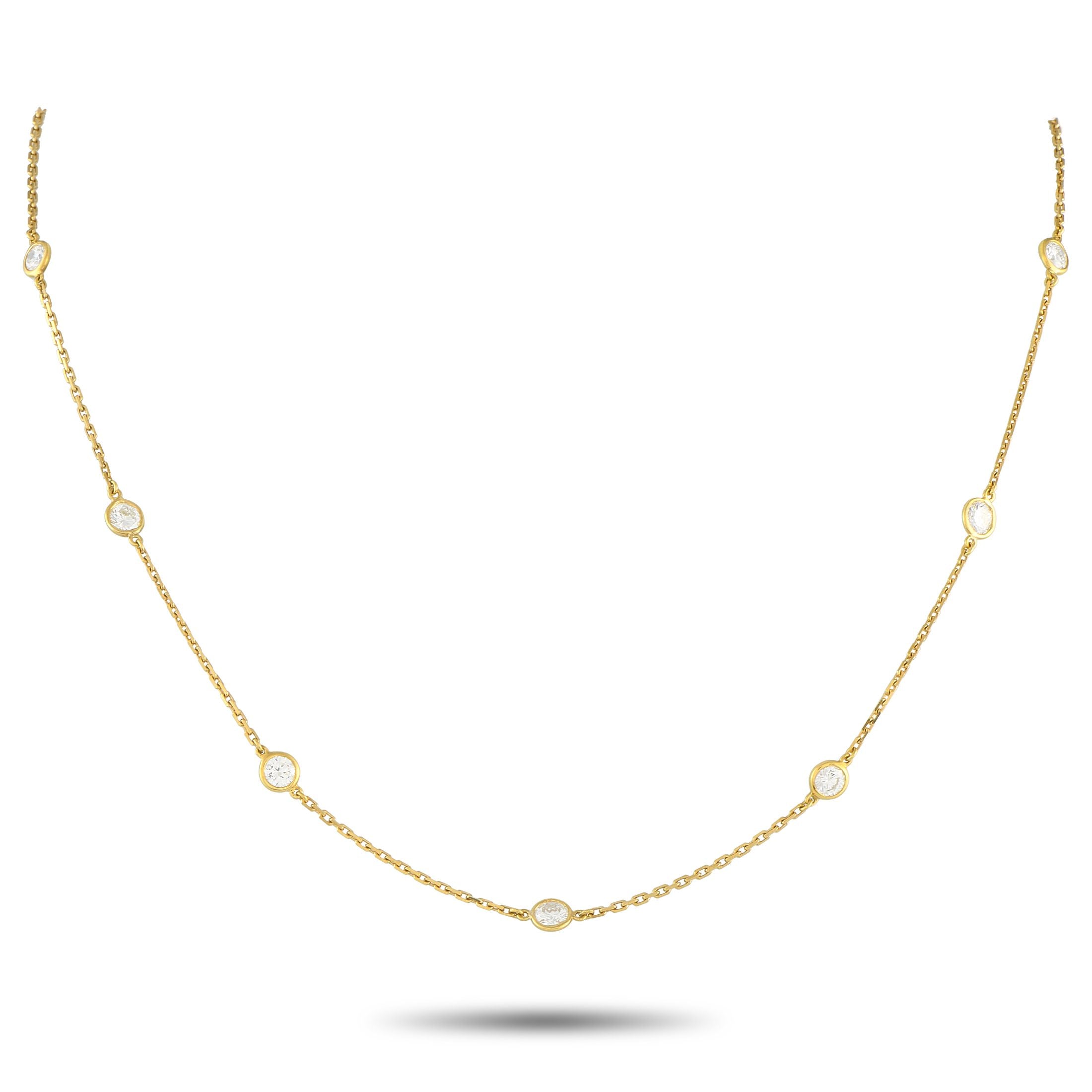 Tiffany & Co.Tiffany & Co. Elsa Peretti Diamonds by the Yard 18K Yellow Gold 2.50ct Diamond Necklace TI32-073125 – From Tiffa