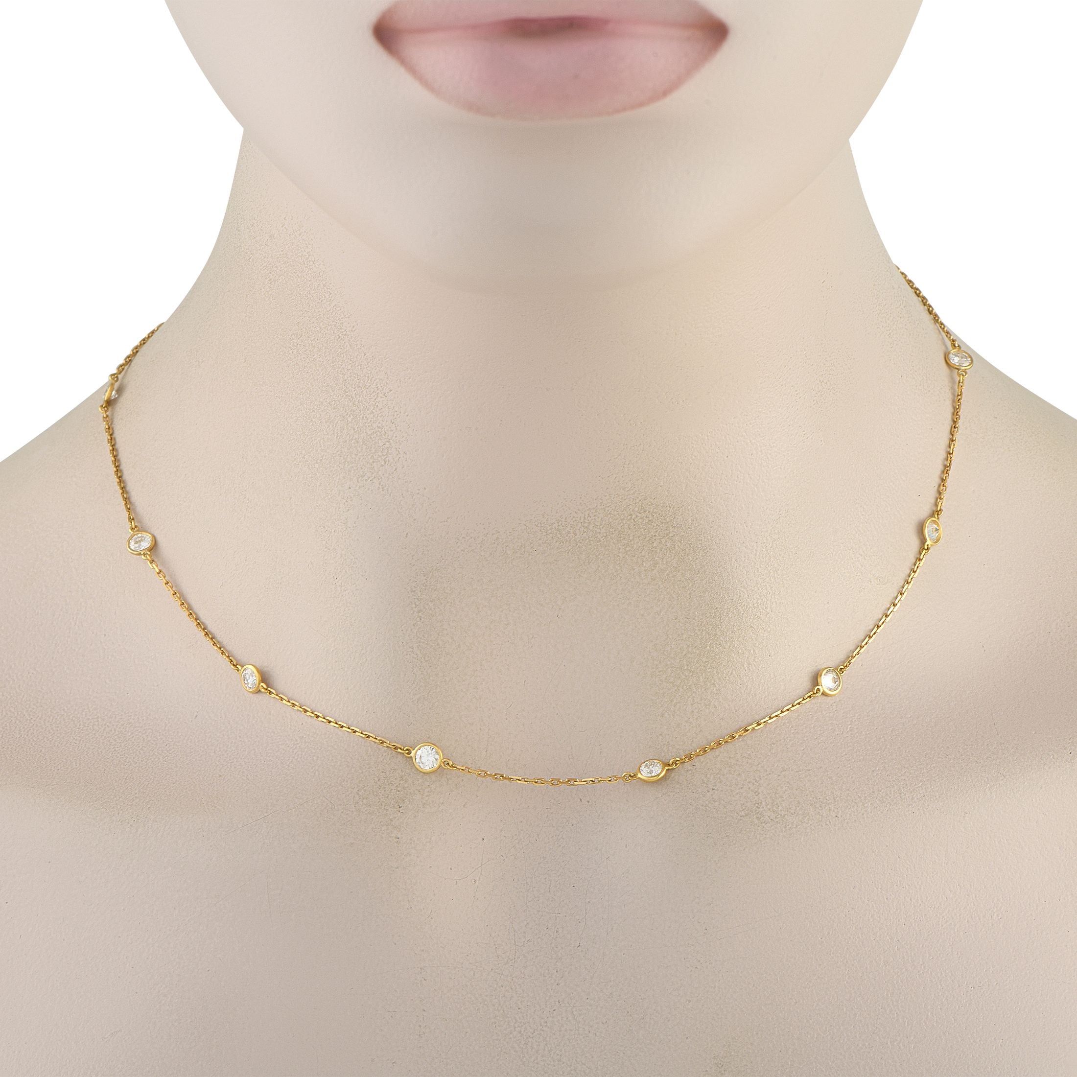 Tiffany & Co. Tiffany & Co. Elsa Peretti Diamonds by the Yard 18K Yellow Gold 2.50ct Diamond Necklace