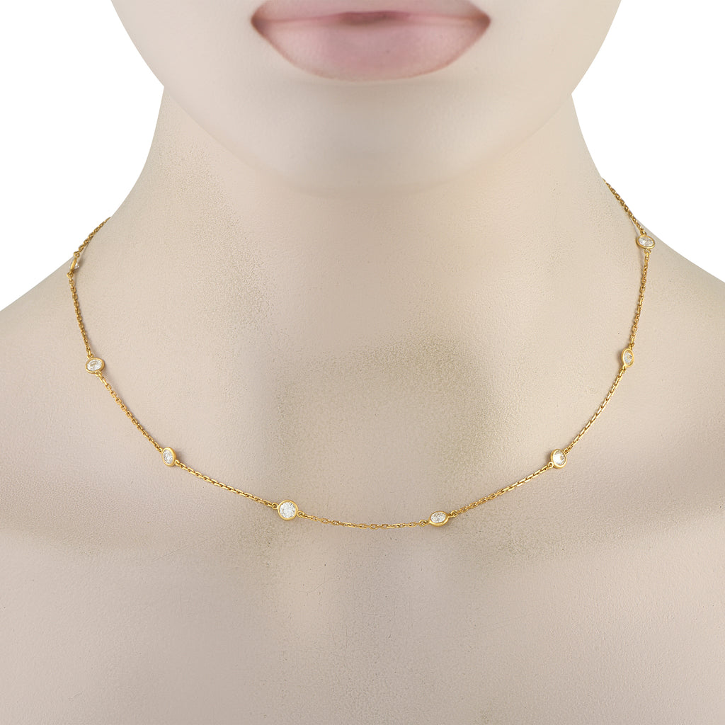 Tiffany & Co. Elsa Peretti Diamonds by the Yard 18K Yellow Gold 2.50ct Diamond Necklace
