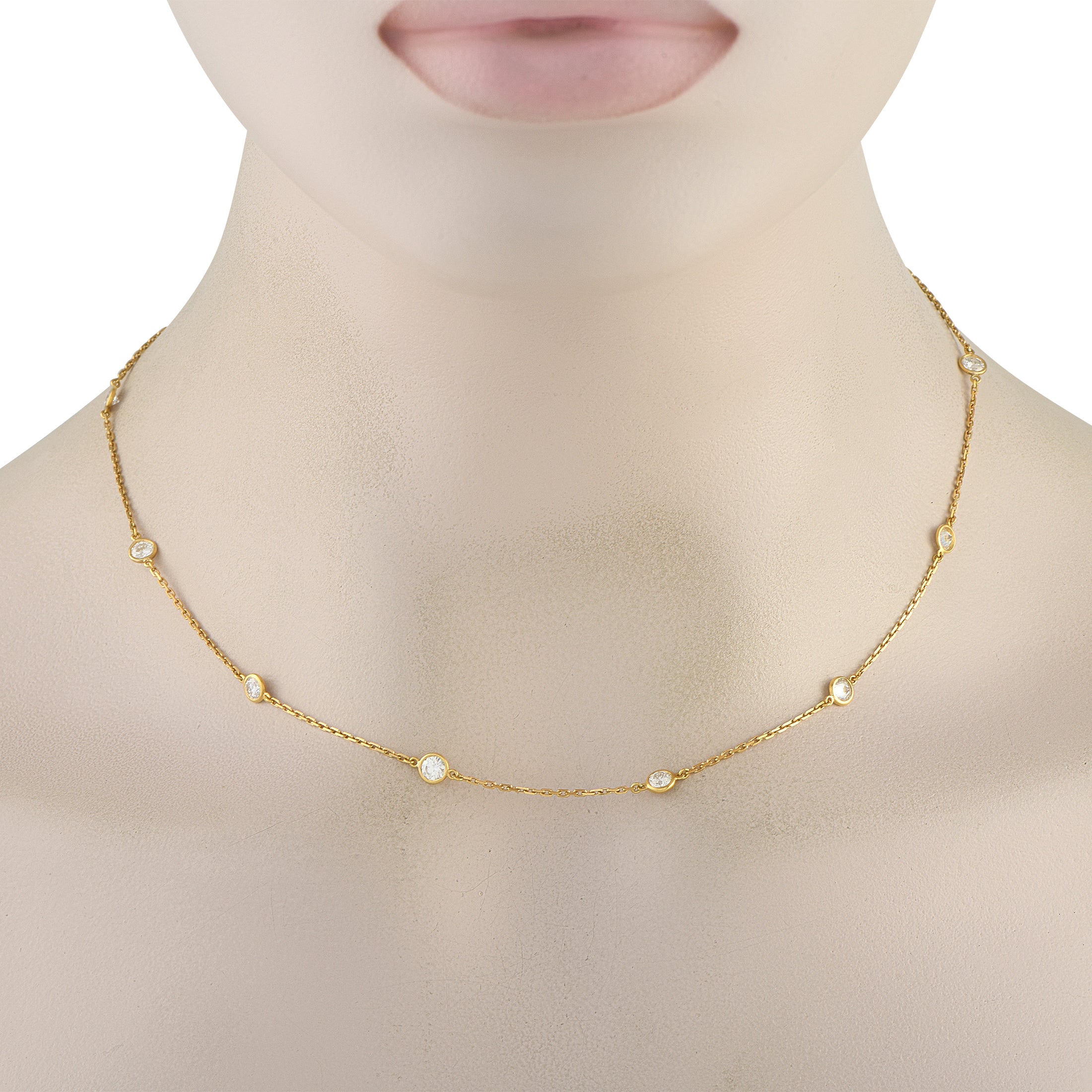 Tiffany & Co. Elsa Peretti Diamonds by the Yard 18K Yellow Gold 2.50ct Diamond Necklace