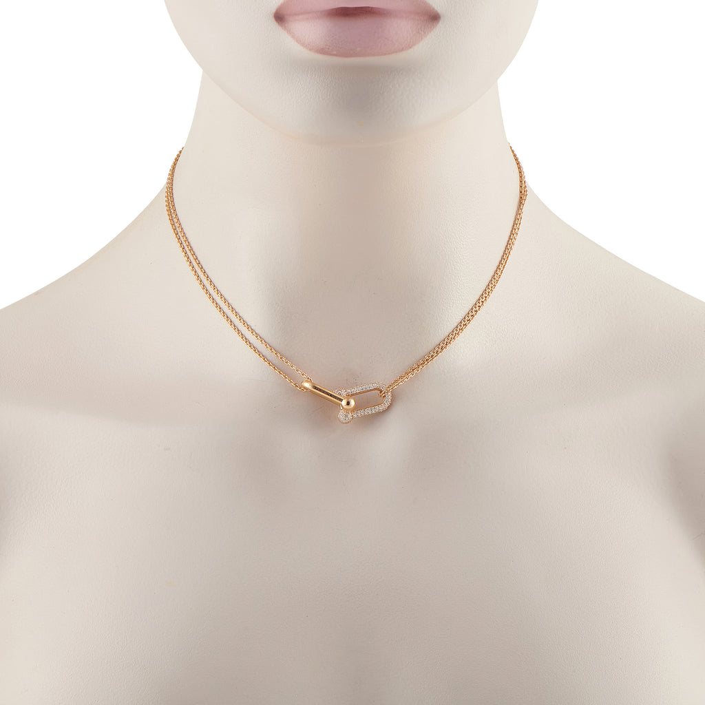 Tiffany & Co. HardWear 18K Rose Gold 0.74ct Diamond Necklace