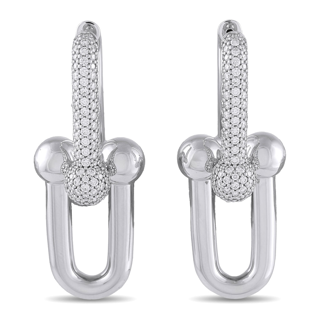 TIFFANY & CO. Tiffany & Co. HardWear 18K White Gold 1.18ct Diamond Earrings
