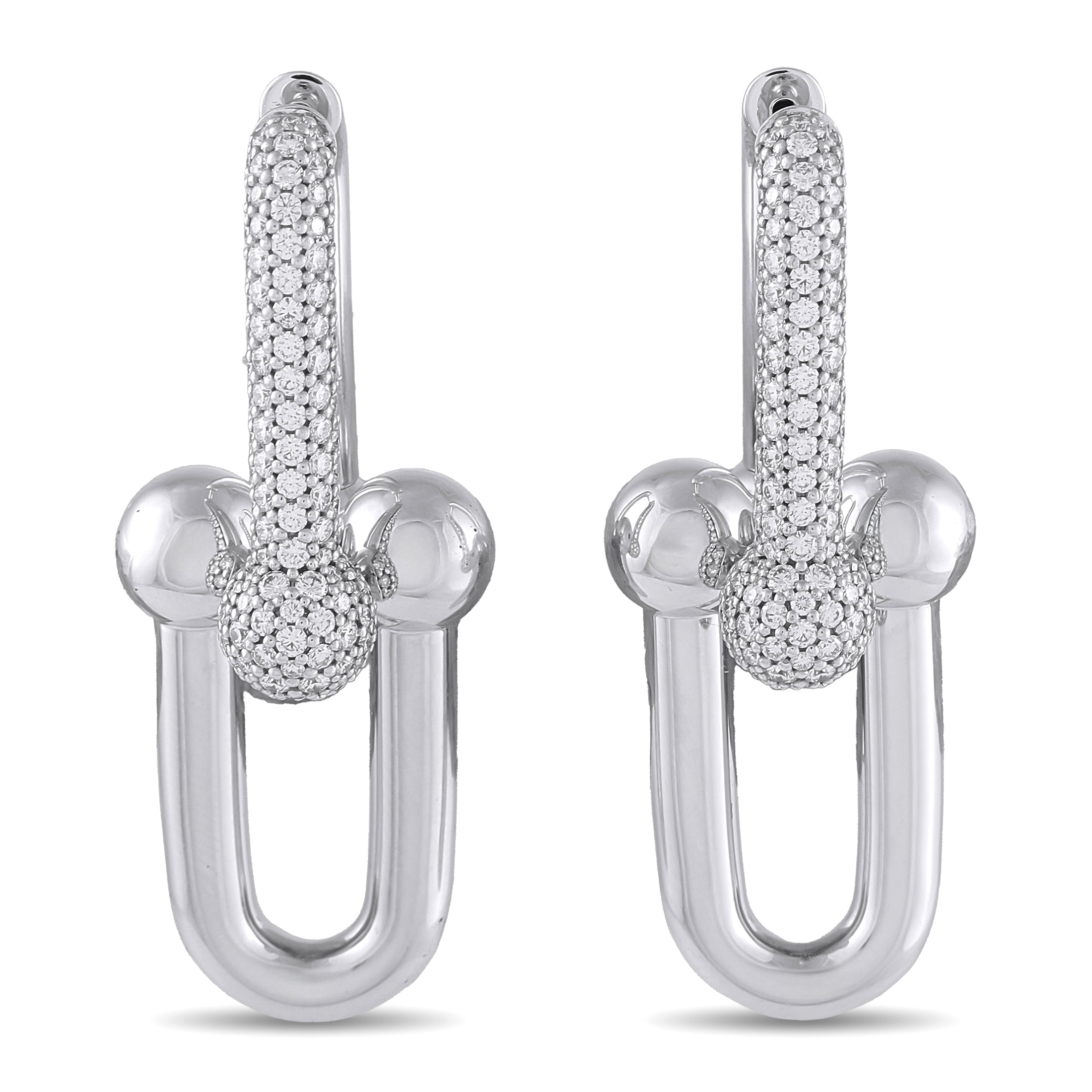 TIFFANY & CO. Tiffany & Co. HardWear 18K White Gold 1.18ct Diamond Earrings