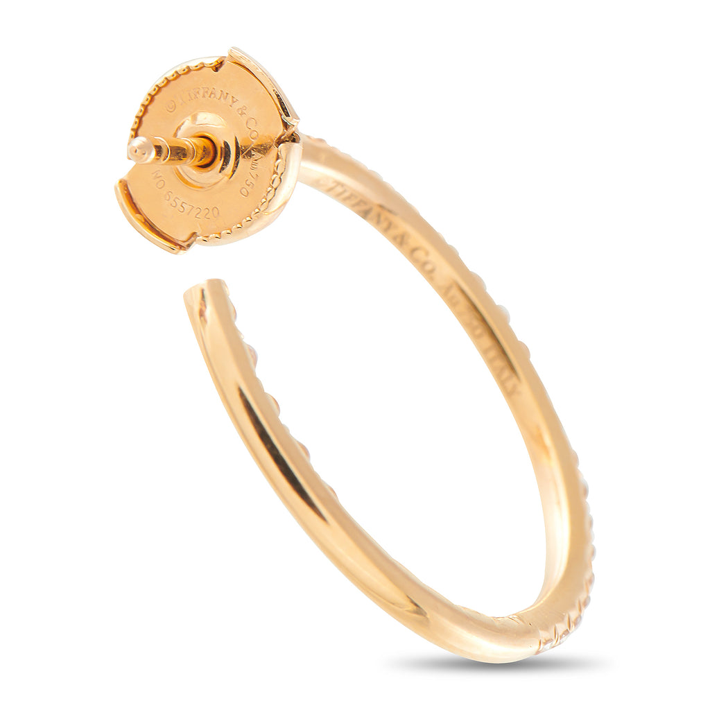 Tiffany & Co. Metro 18K Yellow Gold 0.50ct Diamond Hoop Earrings