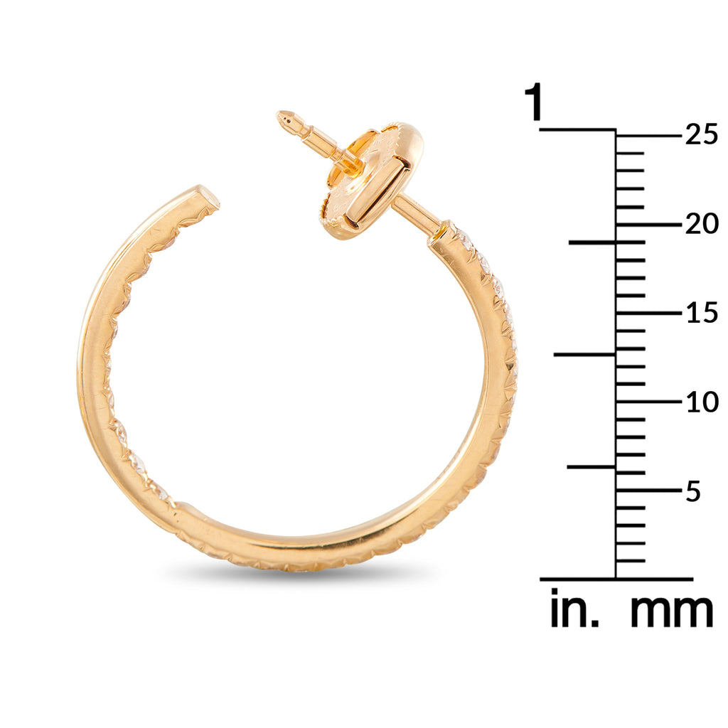 Tiffany & Co. Metro 18K Yellow Gold 0.50ct Diamond Hoop Earrings