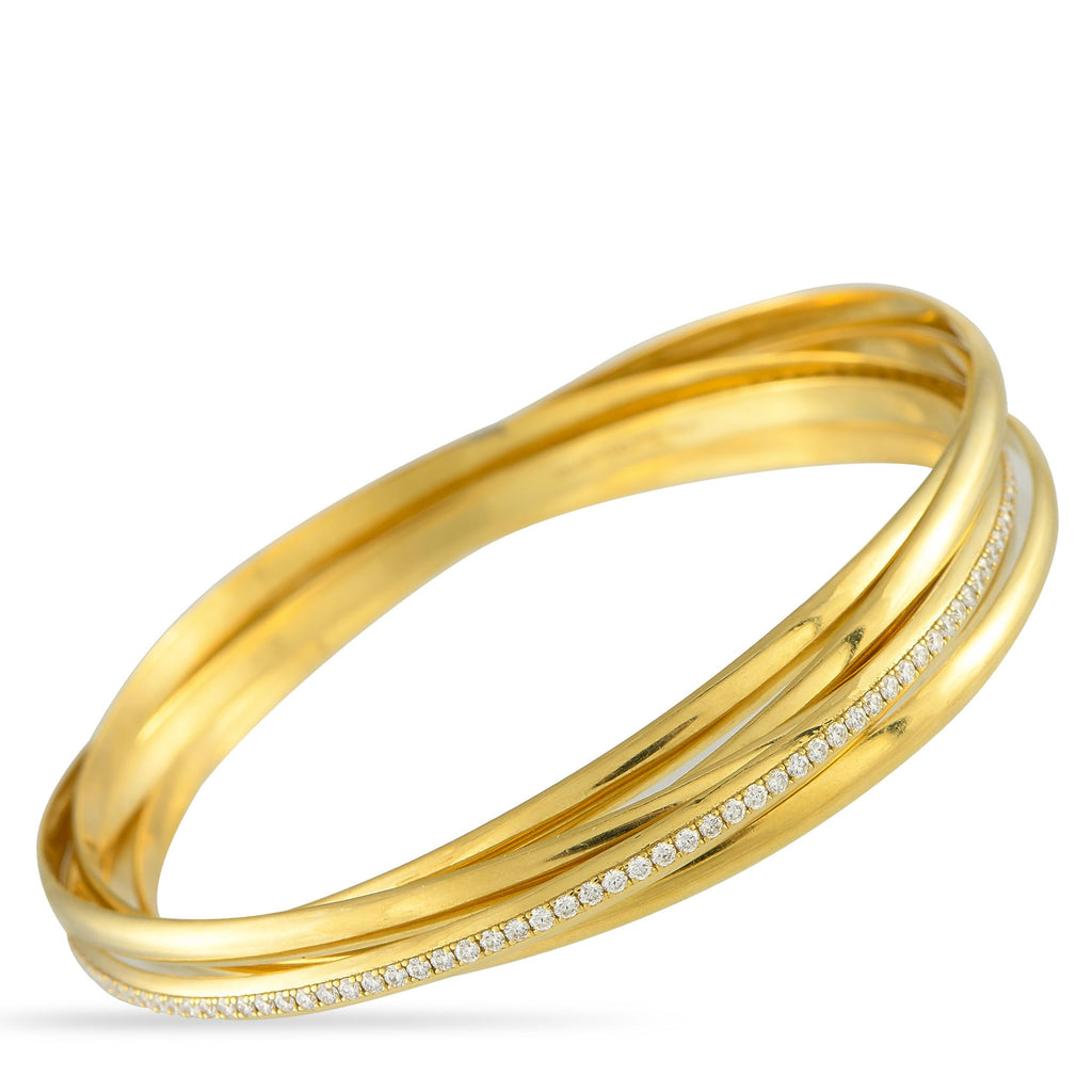 Tiffany & Co.Tiffany & Co. Vintage Paloma Picasso Melody 18K Yellow Gold Diamond Rolling Bracelet TI10-090225 – This vintage 