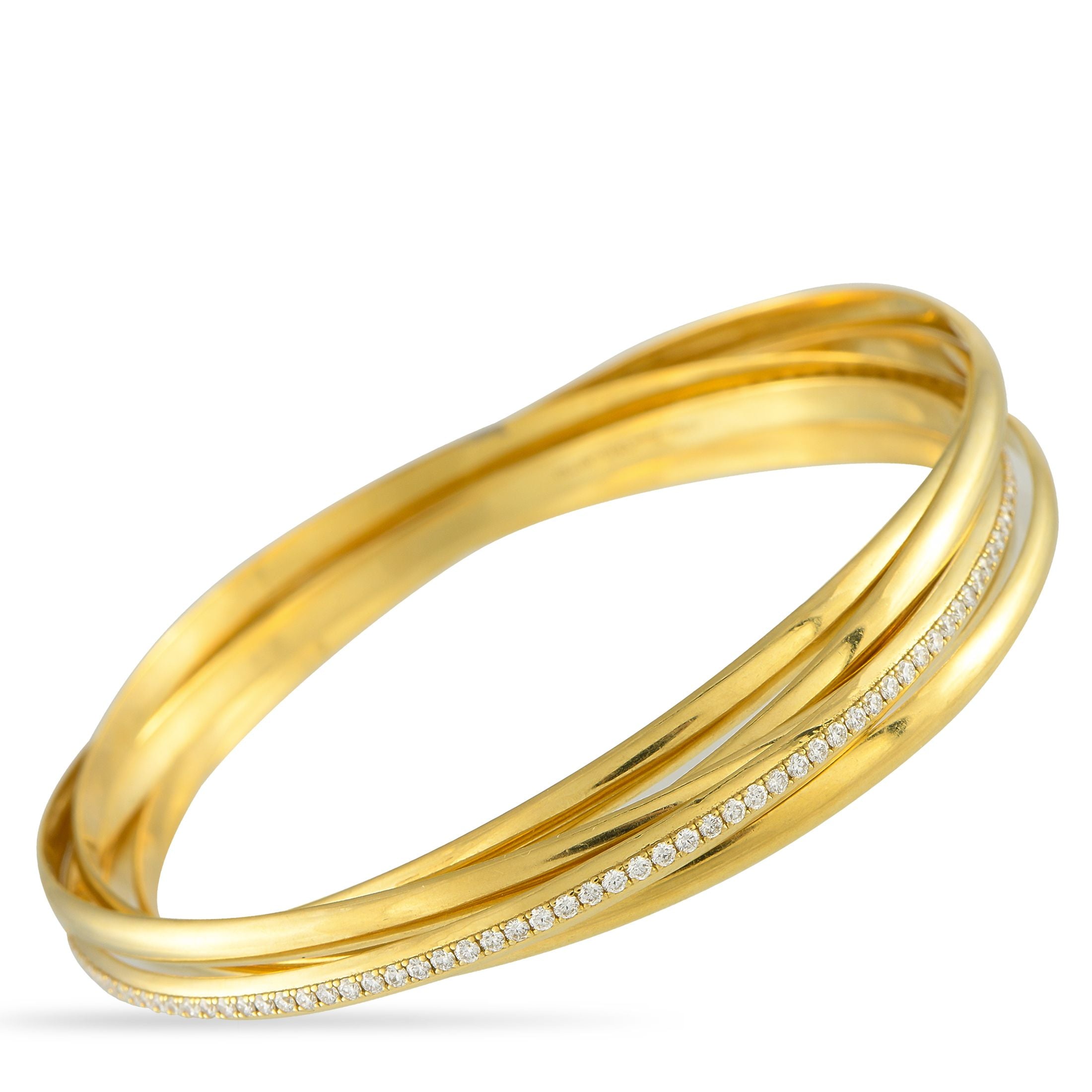 Tiffany & Co.Tiffany & Co. Vintage Paloma Picasso Melody 18K Yellow Gold Diamond Rolling Bracelet TI10-090225 – This vintage 