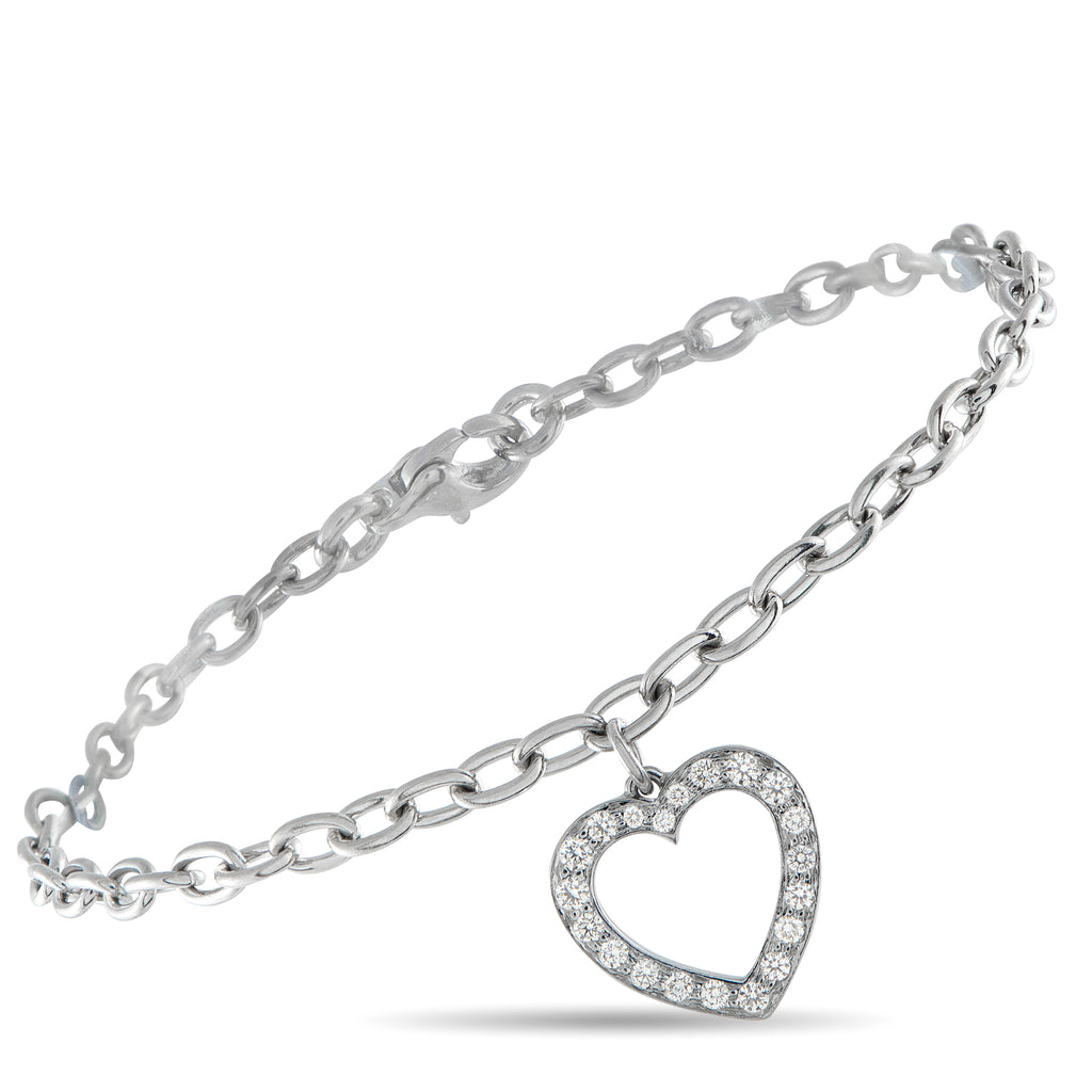 Tiffany & Co. Platinum Diamond Heart Charm Bracelet – This Tiffany & Co