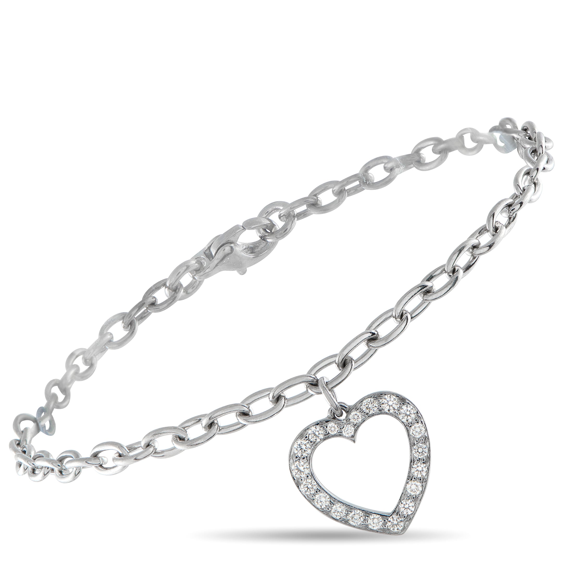 Tiffany & Co. Platinum Diamond Heart Charm Bracelet – This Tiffany & Co