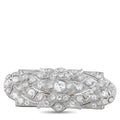 Tiffany & CO. platinum Art Deco brooch with diamond-studded geometric floral design
