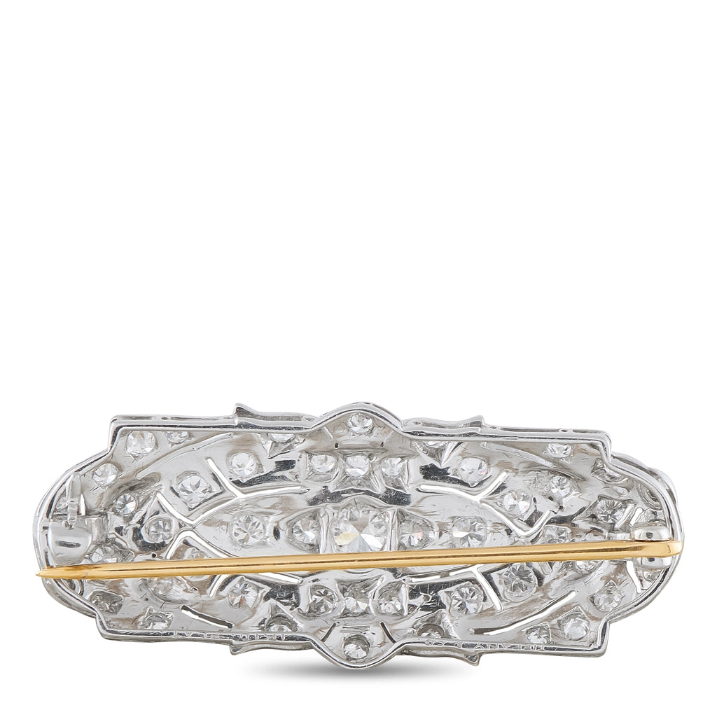 Tiffany & CO. Platinum 1.50ct Diamond Art Deco Brooch