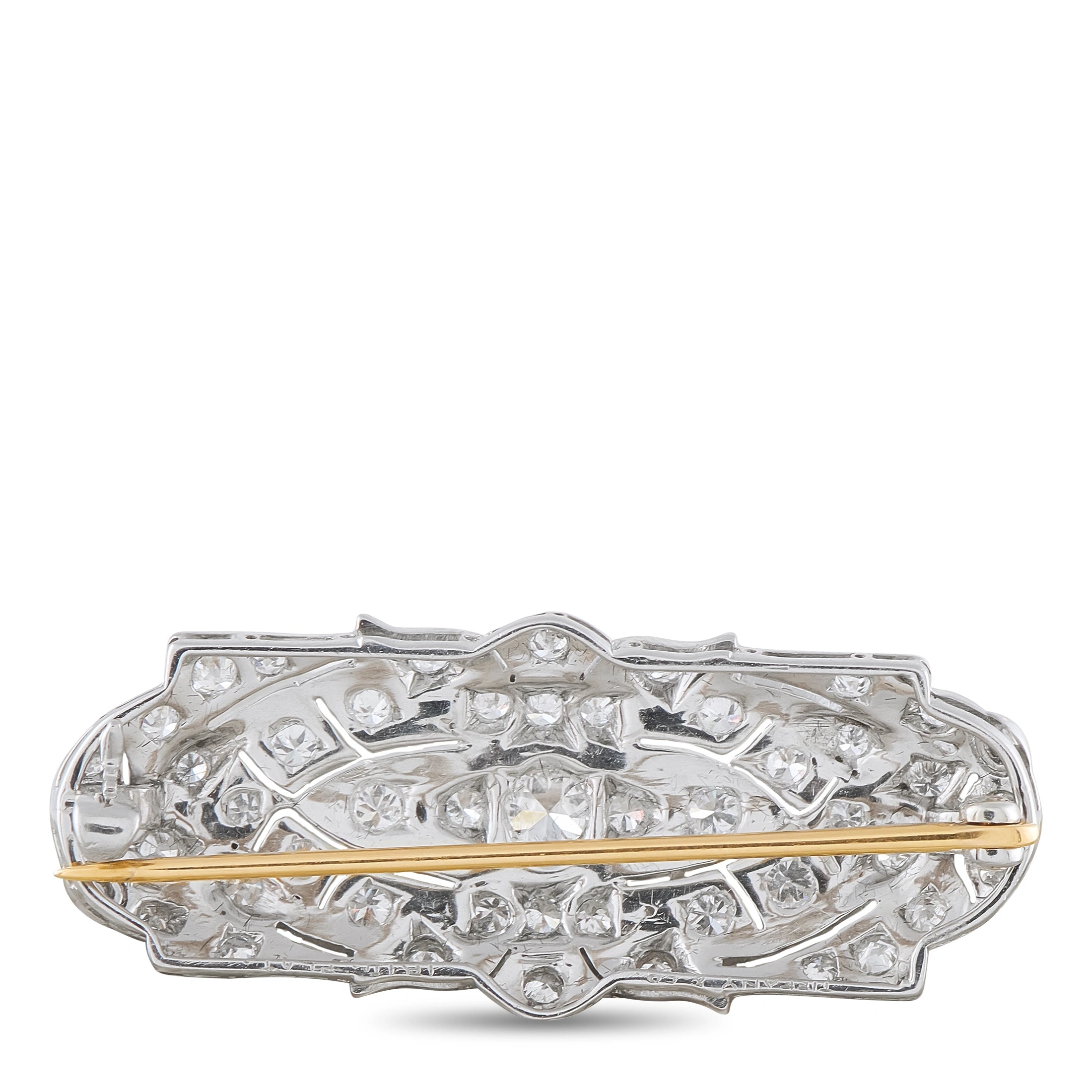 Tiffany & CO. Platinum 1.50ct Diamond Art Deco Brooch