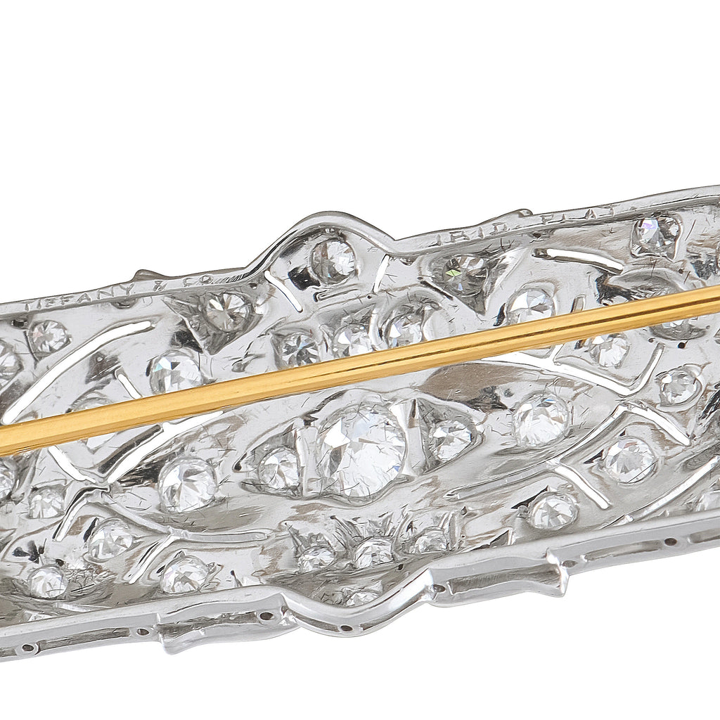 Tiffany & CO. Platinum 1.50ct Diamond Art Deco Brooch
