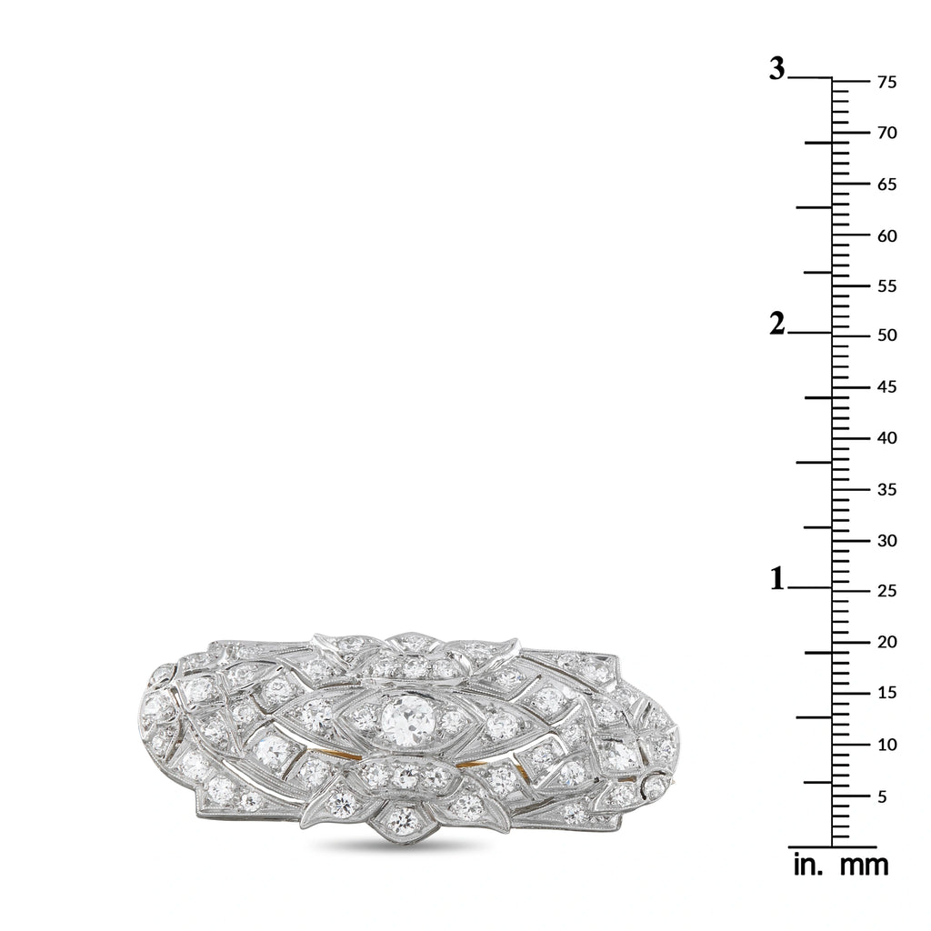 Tiffany & CO. Platinum 1.50ct Diamond Art Deco Brooch