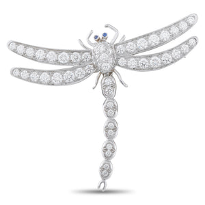 Tiffany & CO. Platinum 1.92ct Diamond Dragonfly Brooch