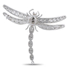 Tiffany & Co. platinum diamond dragonfly brooch side view with detailed wing diamonds