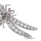 Tiffany & Co. platinum diamond dragonfly brooch close-up of wing settings and sparkling body
