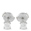 Tiffany & Co. platinum diamond stud earrings with cushion-cut stones