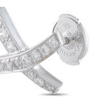 Platinum diamond earring back with round post and engraved metal details