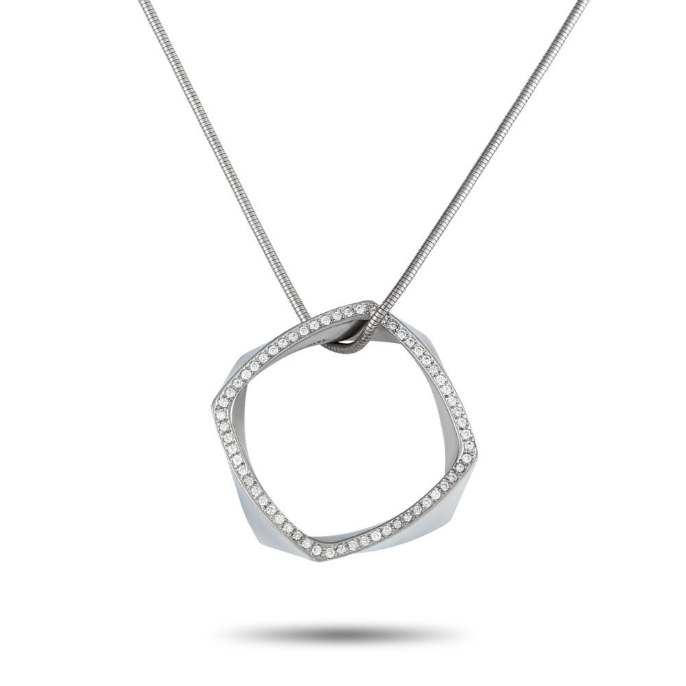 Tiffany & Co. Frank Gehry Platinum 0.60ct Diamond Torque Necklace