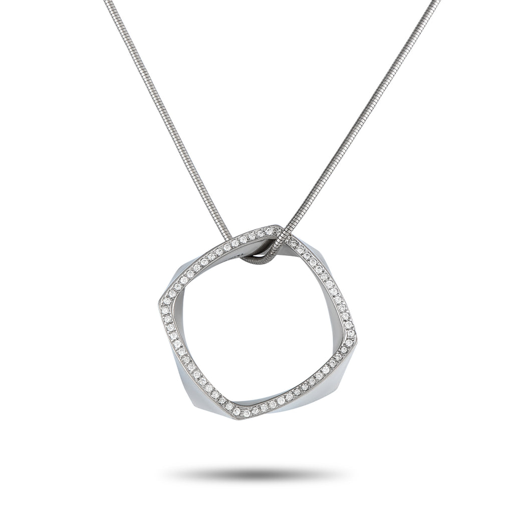 Tiffany & Co. Frank Gehry Platinum 0.60ct Diamond Torque Necklace – Minimal in appearance yet rich in style, this piece is a 