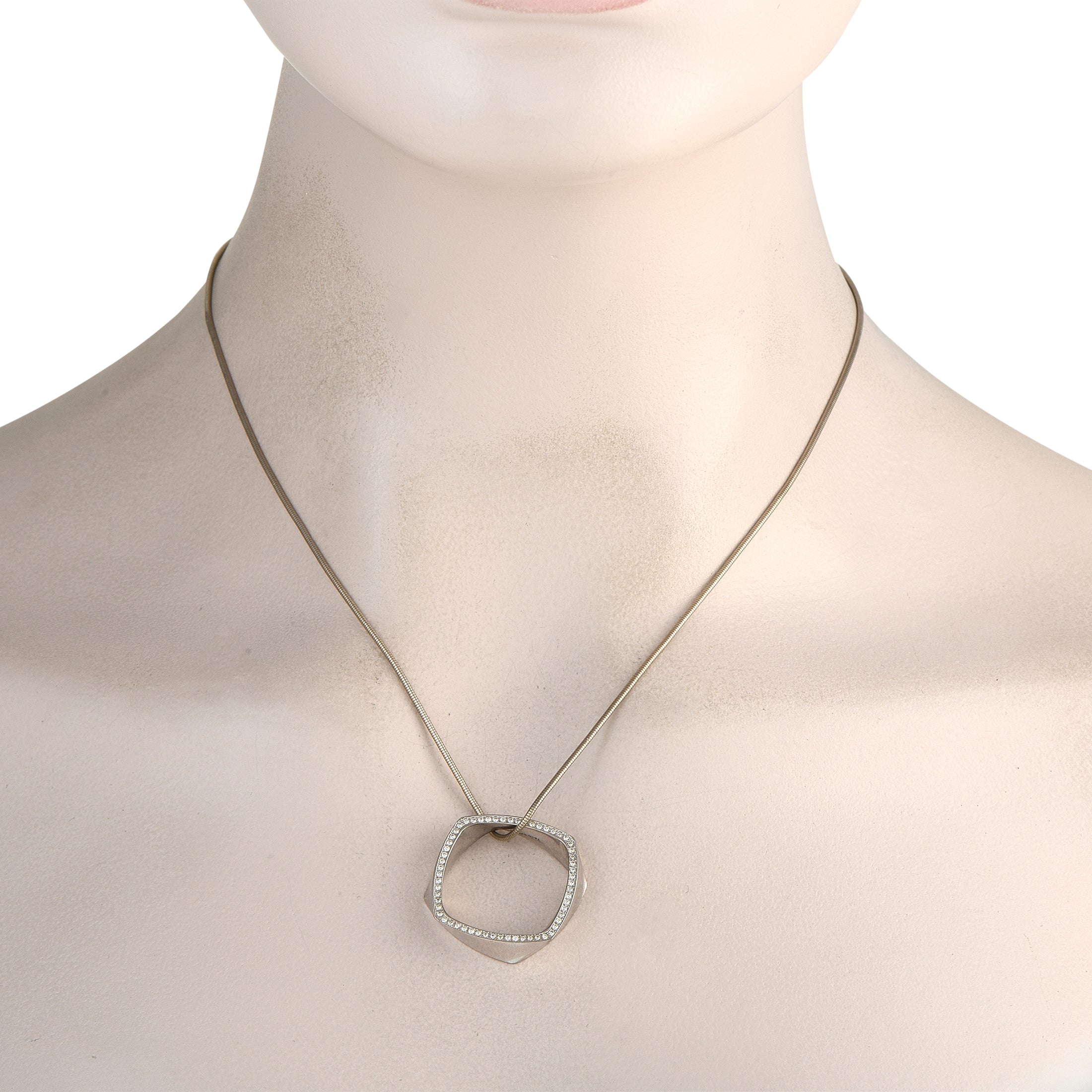 Tiffany & CO. Frank Gehry Platinum 0.60ct Diamond Torque Necklace